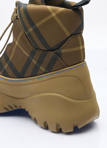 LN-CC® - Burberry: Check Scoot Trek Boots - Green Burberry Check Scoot Trek Boots Green bur0158010