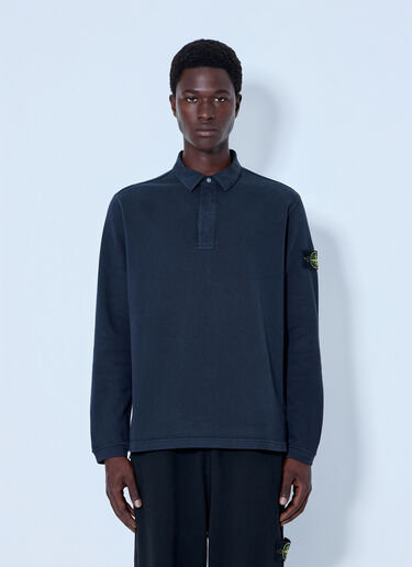 Stone Island Long Sleeve Polo Shirt Navy sto0165075