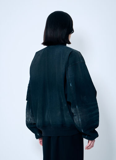 LN-CC® - Balenciaga: Distressed Bomber Jacket - Black Balenciaga Distressed Bomber Jacket Black bal0259003