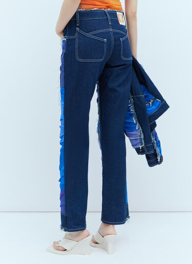 LN-CC® - Paula Canovas del Vas: Mesh Construction Denim Jeans - Blue Paula Canovas del Vas Mesh Construction Denim Jeans Blue pcd0254001