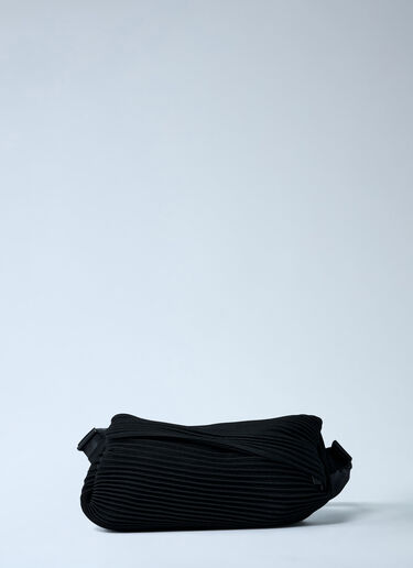 LN-CC® - Pleats Please Issey Miyake: Pleated Crossbody Bag - Black Pleats Please Issey Miyake Pleated Crossbody Bag Black plp0262007