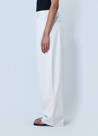 LN-CC® - Lemaire: Wide-Leg Tailored Trousers - White Lemaire Wide-Leg Tailored Trousers White lem0264004