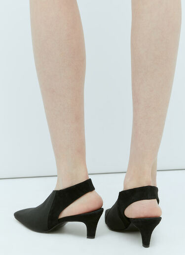 LN-CC® - TOTEME: Mid Heel Elastic Slingback Pumps - Black TOTEME Mid Heel Elastic Slingback Pumps Black tot0256026