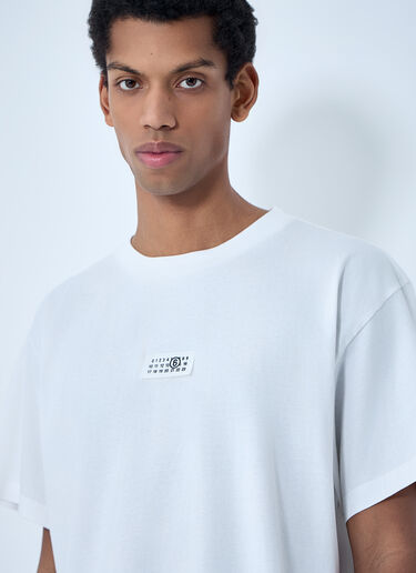 MM6 Maison Margiela 纯棉平纹针织Logo T恤 白色 mmm0163016