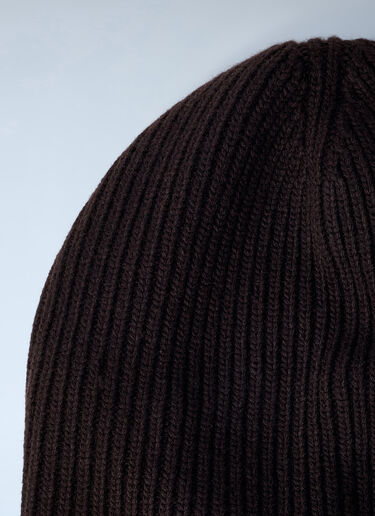 LN-CC® - Miu Miu: Logo Motif Beanie Hat - Brown Miu Miu Logo Motif Beanie Hat Brown miu0262010