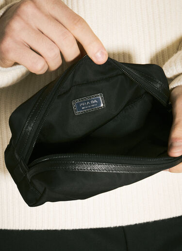 LN-CC® - Prada: Re-Nylon and Saffiano Leather Cosmetic Case - Black Prada Re-Nylon and Saffiano Leather Cosmetic Case Black pra0159020