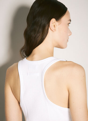LN-CC® - Jean Paul Gaultier: Overall Buckles Tank Top - White Jean Paul Gaultier Overall Buckles Tank Top White jpg0359002