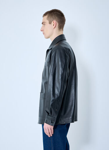 LN-CC® - Bottega Veneta: Leather Pyjama Shirt - Black Bottega Veneta Leather Pyjama Shirt Black bov0159010