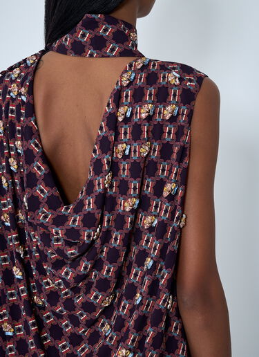 LN-CC® - Dries Van Noten: Embroidered Dress - Pink Dries Van Noten Embroidered Dress Pink dvn0262002