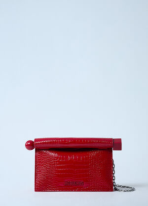 LN-CC® - Jacquemus: La Pochette Rond Carré Clutch - Red Jacquemus La Pochette Rond Carré Clutch Red jac0260028