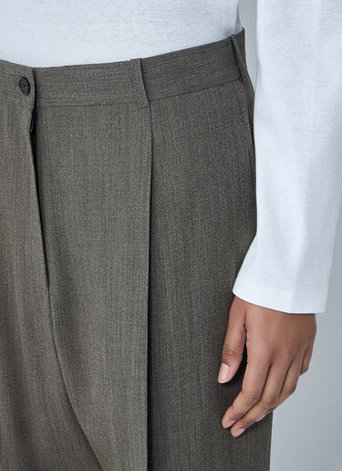 LN-CC® - The Row: Gianni Wool Straight Pants - Grey The Row Gianni Wool Straight Pants Grey row0264057