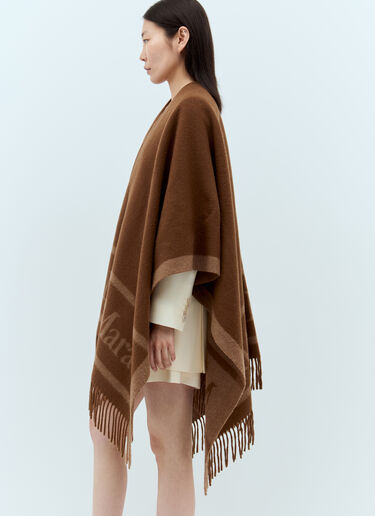 LN-CC® - Max Mara: Wool Cloak With Fringes - Brown Max Mara Wool Cloak With Fringes Brown max0257035