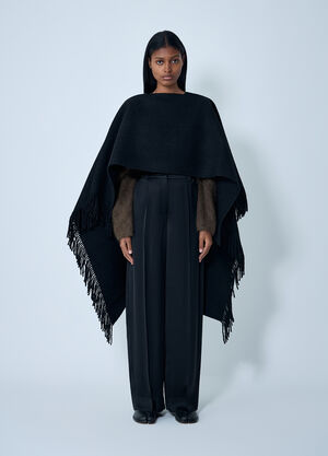 TOTEME Fringe Poncho Black tot0262030