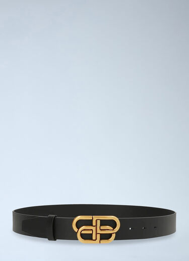 LN-CC® - Balenciaga: BB Logo Belt - Black Balenciaga BB Logo Belt Black bal0245083