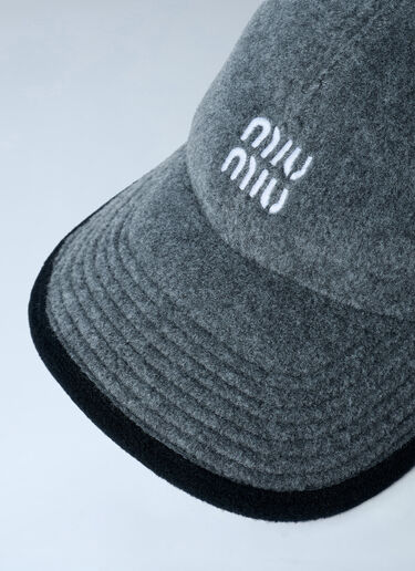 LN-CC® - Miu Miu: Logo Motif Baseball Cap - Grey Miu Miu Logo Motif Baseball Cap Grey miu0262009