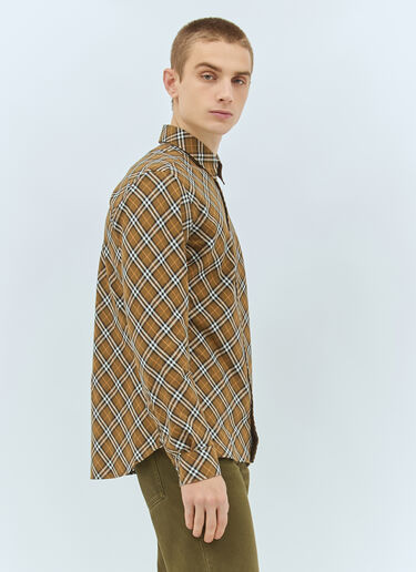 LN-CC® - Burberry: Check Cotton Shirt - Brown Burberry Check Cotton Shirt Brown bur0158003