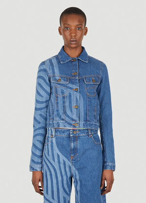 LN-CC® - Ahluwalia: Laser Motif Denim Jacket - Blue Ahluwalia Laser Motif Denim Jacket Blue ahl0248008