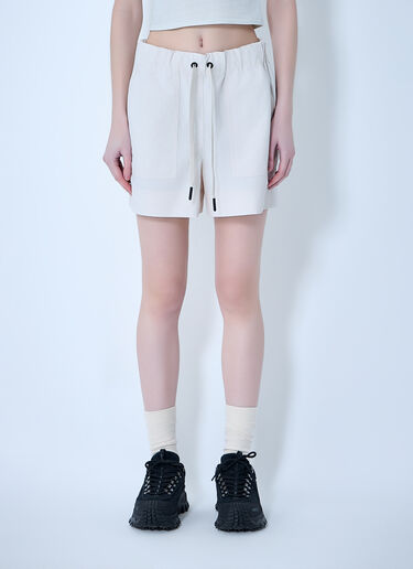 LN-CC® - Moncler Grenoble: Drawstring Shorts - White Moncler Grenoble Drawstring Shorts White mog0264006