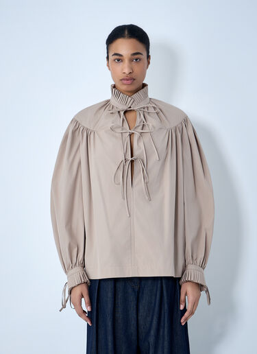 Dries Van Noten Gathered Neck Blouse Beige dvn0263008