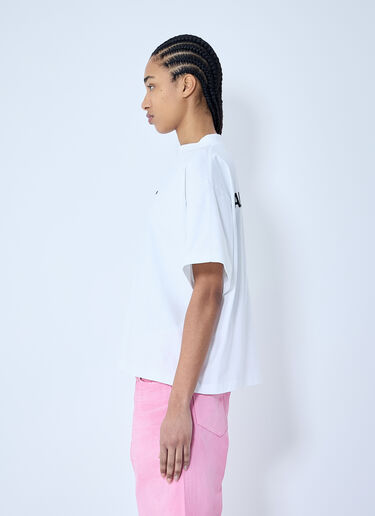 Balenciaga Logo Motif Cropped T-Shirt White bal0259065