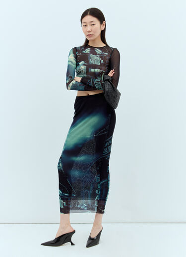 LN-CC® - Jean Paul Gaultier: Pigalle Mesh Long Skirt - Navy Jean Paul Gaultier Pigalle Mesh Long Skirt Navy jpg0258004