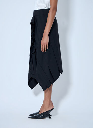 Bottega Veneta Asymmetric Layered Skirt Black bov0264048
