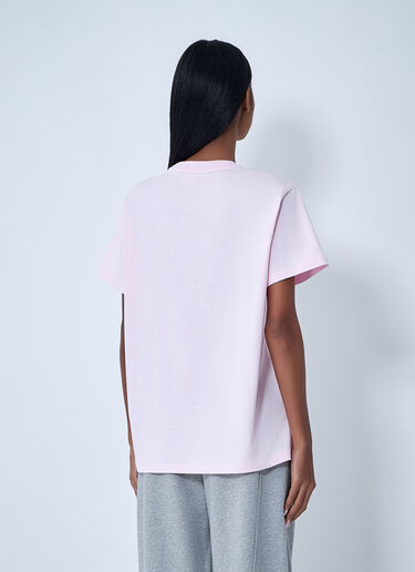 GANNI Logo Motif T-Shirt Pink gan0263005