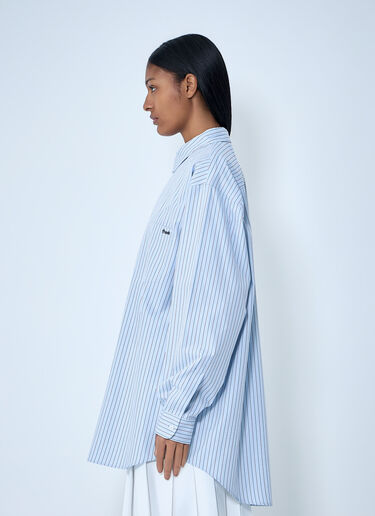 LN-CC® - Prada: Half-Zip Pinstripe Shirt - Blue Prada Half-Zip Pinstripe Shirt Blue pra0264040