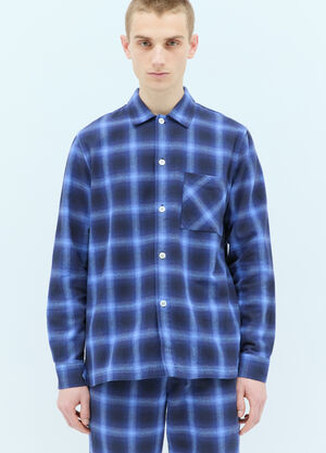 LN-CC® - Tekla: Plaid Pyjama Shirt - Blue Tekla Plaid Pyjama Shirt Blue tek0355008