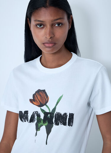 Marni Logo Motif T-Shirt White mni0261009