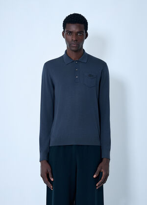 LN-CC® - Lacoste: Wool Polo Sweater - Blue Lacoste Wool Polo Sweater Blue lac0162007
