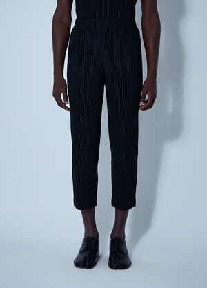 LN-CC® - Homme Plissé Issey Miyake: Pleated Pants - Black Homme Plissé Issey Miyake Pleated Pants Black hmp0161018