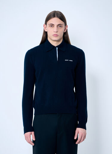 LN-CC® - Miu Miu: Cashmere Polo Sweater - Black Miu Miu Cashmere Polo Sweater Black miu0359002