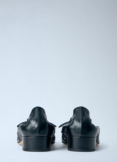LN-CC® - Prada: Leather Bow Detail Ballet Flats - Black Prada Leather Bow Detail Ballet Flats Black pra0263008