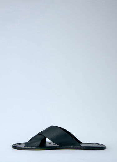 The Row Malick Crossed-Strap Sandals Black row0164011