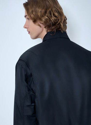 LN-CC® - Brain Dead: Collared Zip-Front Jacket - Black Brain Dead Collared Zip-Front Jacket Black bra0164008