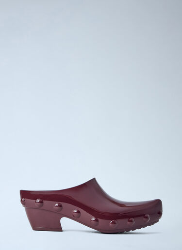 LN-CC® - Bottega Veneta: Gondola Studded Rubber Mules - Burgundy Bottega Veneta Gondola Studded Rubber Mules Burgundy bov0264039