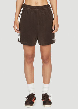 LN-CC® - adidas by Wales Bonner: Velour Track Shorts - Dark Brown adidas by Wales Bonner Velour Track Shorts Dark Brown awb0352010