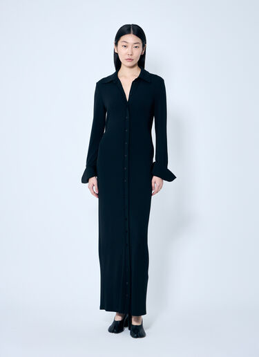 LN-CC® - Sportmax: Crepe Jersey Shirt Dress - Black Sportmax Crepe Jersey Shirt Dress Black spx0259009