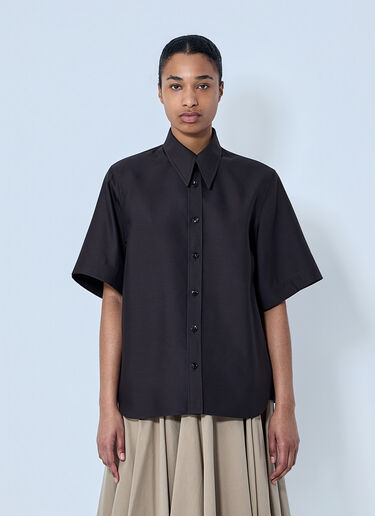 LN-CC® - Bottega Veneta: Wool and Silk Toile Shirt - Brown Bottega Veneta Wool and Silk Toile Shirt Brown bov0264046