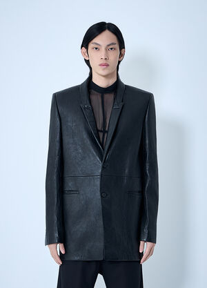LN-CC® - Rick Owens: Concordian Single-Breasted Jacket - Black Rick Owens Concordian Single-Breasted Jacket Black ric0163022