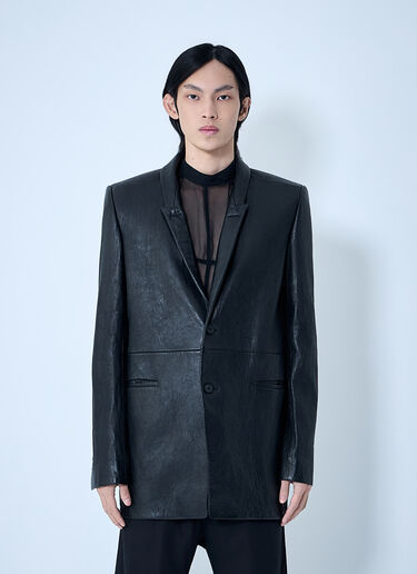 LN-CC® - Rick Owens: Concordian Single-Breasted Jacket - Black Rick Owens Concordian Single-Breasted Jacket Black ric0163022