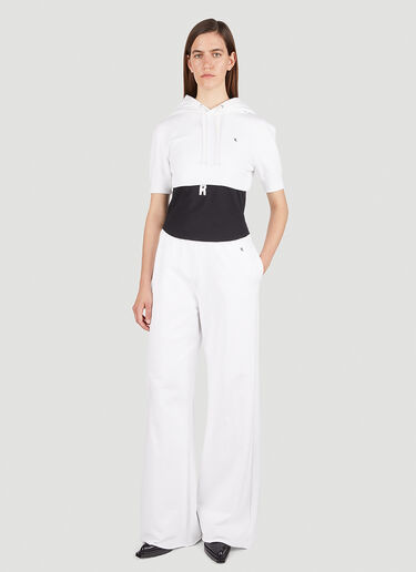 LN-CC® - Raf Simons: 短款连帽运动衫 - 白色 Raf Simons 短款连帽运动衫 白色 raf0251003