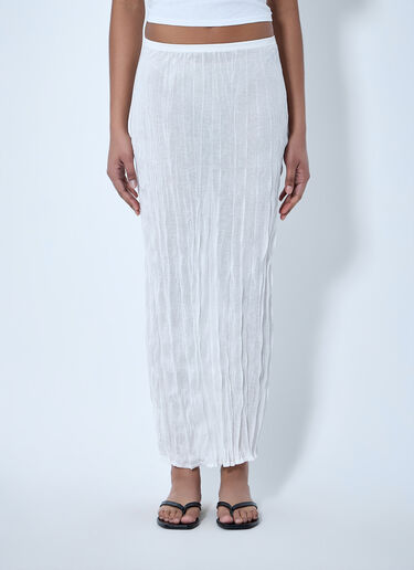 LN-CC® - TOTEME: Textured Knit Maxi Skirt - White TOTEME Textured Knit Maxi Skirt White tot0264014