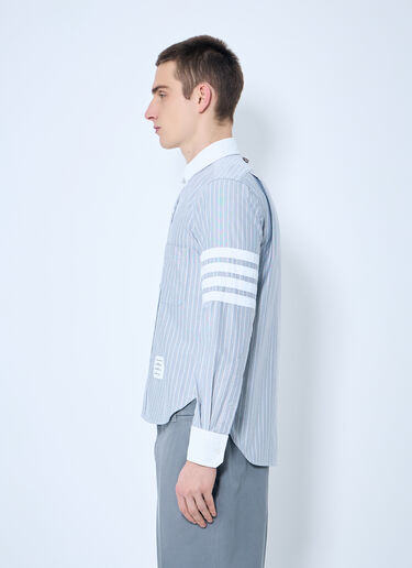 LN-CC® - Thom Browne: Striped Cotton Shirt - Navy Thom Browne Striped Cotton Shirt Navy thb0159003
