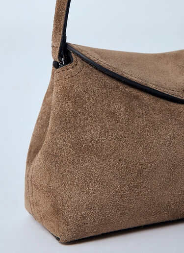 LN-CC® - TOTEME: T-Lock Suede Clutch - Brown TOTEME T-Lock Suede Clutch Brown tot0260006