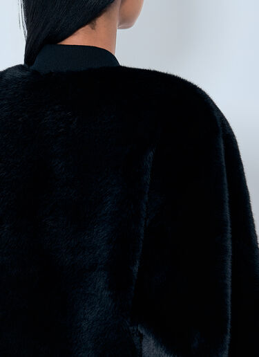 Prada Faux Fur Reversible Bomber Jacket Black pra0263006