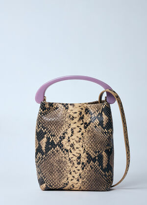 LN-CC® - Dries Van Noten: Matte Snakeskin Print Leather Handbag - Beige Dries Van Noten Matte Snakeskin Print Leather Handbag Beige dvn0259006