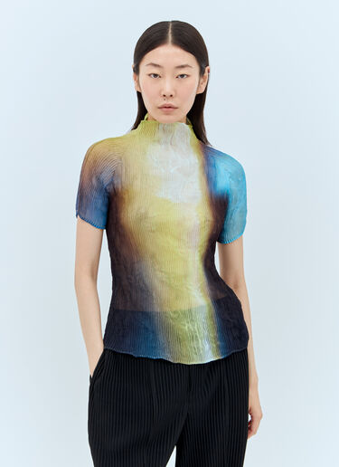 LN-CC® - Issey Miyake: Light Leak Chiffon Twist Top - Multicolour Issey Miyake Light Leak Chiffon Twist Top Multicolour ism0257002