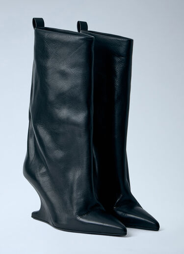 LN-CC® - Rick Owens: Cantilever 8 Sharp Flared Boots - Black Rick Owens Cantilever 8 Sharp Flared Boots Black ric0263052